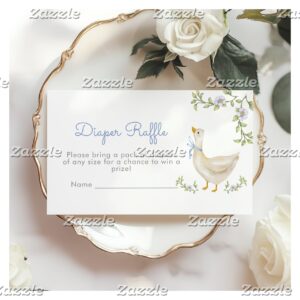 Silly Goose wildflower Diaper raffle ticket Enclosure Card