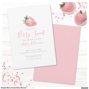 Simple Berry Sweet Baby Shower Invitation
