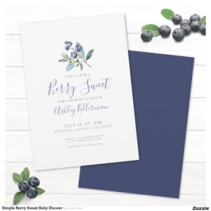 Simple Berry Sweet Baby Shower Invitation