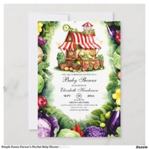 Simple Potato Farmer's Market Baby Shower Invitation