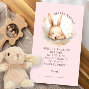 Slumber Bunny Diaper Raffle Enclosure Card