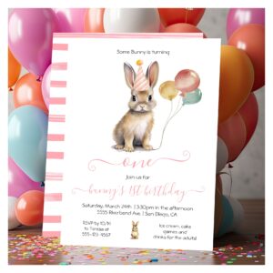 Some Bunny 1st Easter Spring Birthday Party Invitation