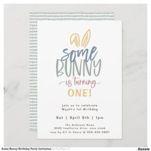 Some Bunny Birthday Party Invitation