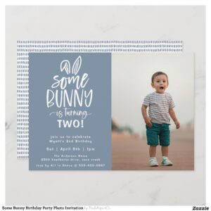 Some Bunny Birthday Party Photo Invitation
