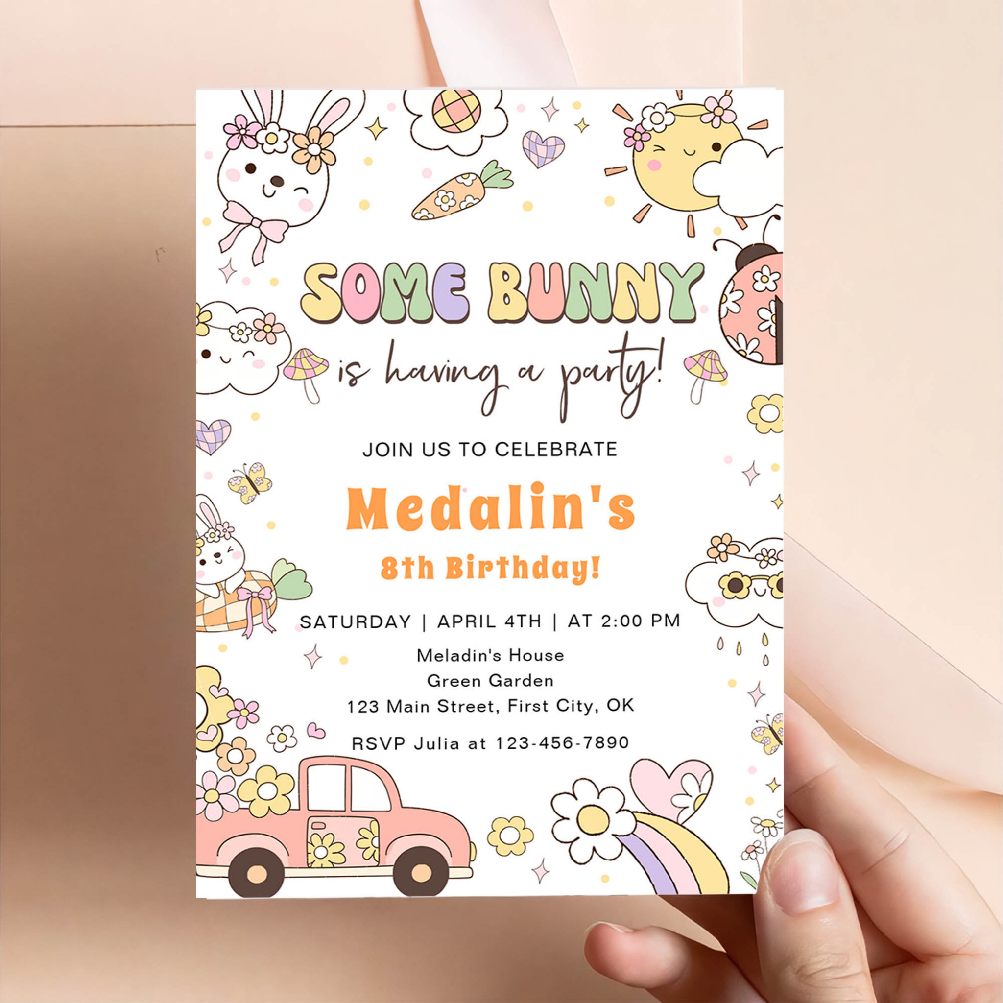Some Bunny Have a Party Easter Birthday Party Invitation