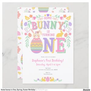 Some bunny is One, Spring, Easter Birthday Invitation