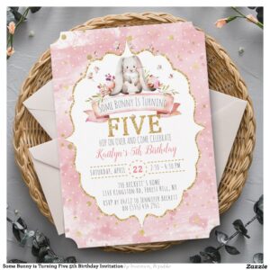 Some Bunny is Turning Five 5th Birthday Invitation
