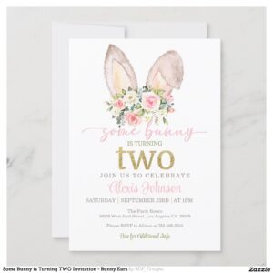 Some Bunny is Turning TWO Invitation - Bunny Ears