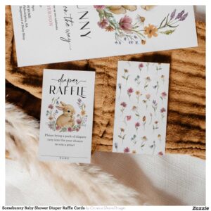 Somebunny Baby Shower Diaper Raffle Cards