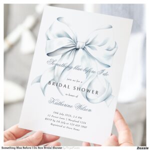 Something Blue Before I Do Bow Bridal Shower Invitation