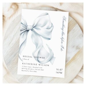 Something Blue Before I Do Bow Bridal Shower Invitation