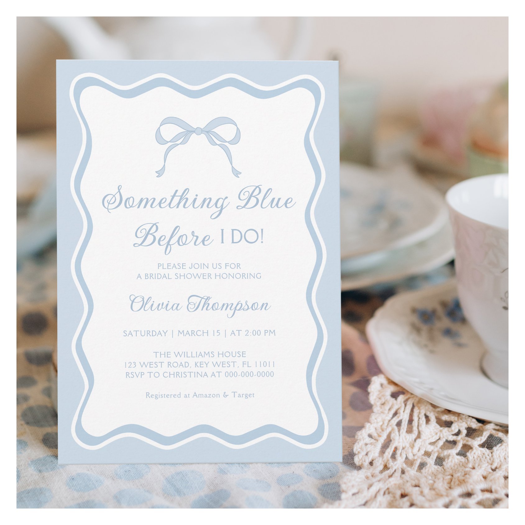 Something Blue Before I do Bridal Shower Invitation