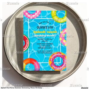 Splash Pool Party Summer Swimming Water Birthday Invitation