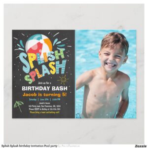 Splish Splash birthday invitation Pool party