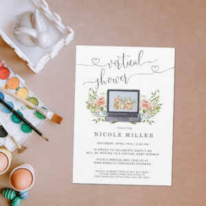 Spring Bunny Virtual Baby Shower Invitation