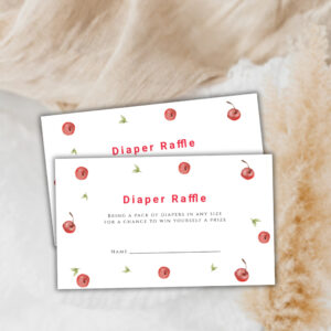 Spring Cherry Sweet Diaper Raffle Baby Shower Enclosure Card