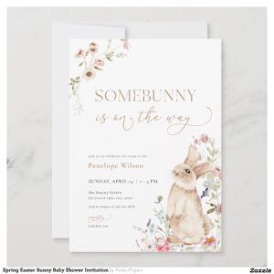 Spring Easter Bunny Baby Shower Invitation