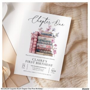 Storybook Coquette Book Chapter One First Birthday Invitation