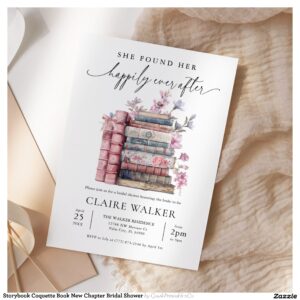 Storybook Coquette Book New Chapter Bridal Shower Invitation