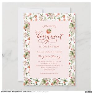 Strawberries Baby Shower Invitation