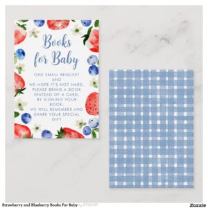 Strawberry and Blueberry Books For Baby Enclosure Card