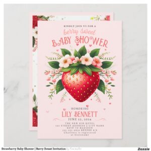 Strawberry Baby Shower Berry Sweet Invitation