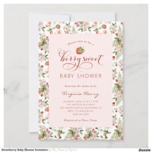 Strawberry Baby Shower Invitation