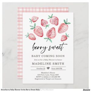 Strawberry Baby Shower Invite Berry Sweet Baby