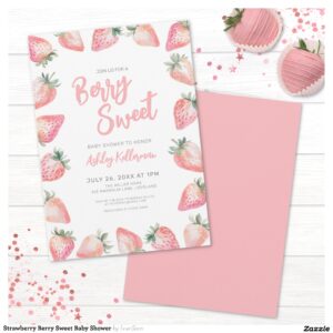 Strawberry Berry Sweet Baby Shower Invitation