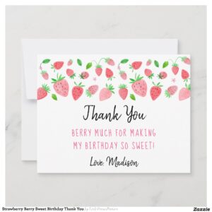 Strawberry Berry Sweet Birthday Thank You