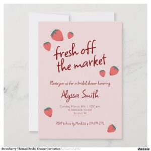 Strawberry Themed Bridal Shower Invitation