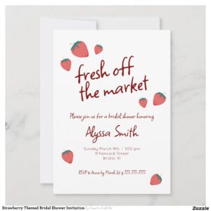 Strawberry Themed Bridal Shower Invitation
