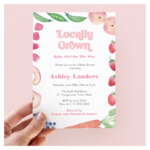 Summer Harvest Farmers Market Girl Baby Shower Invitation