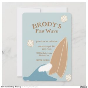 Surf Summer Boy Birthday Invitation