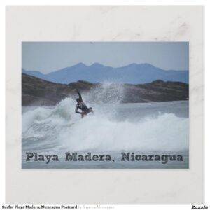 Surfer Playa Madera, Nicaragua Postcard