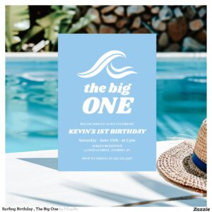 Surfing Birthday , The Big One Invitation