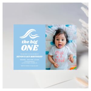 Surfing Birthday , The Big One Photo Invitation