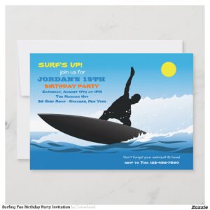 Surfing Fun Birthday Party Invitation
