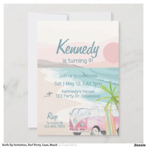 Surfs Up Invitation, Surf Party, Luau, Beach Invitation