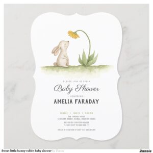Sweet little bunny rabbit baby shower invitation
