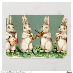 Sweet Musical Bunnies Easter Brunch Invitation