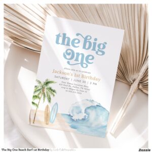 The Big One Beach Surf 1st Birthday Invitation
