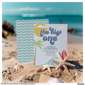 The Big One Surf Beach 1st Birthday Invitation