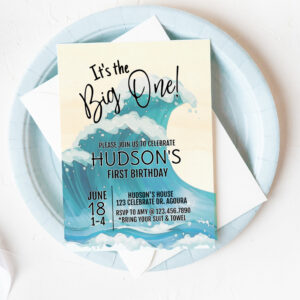 The Big One, Surfing Birthday, Surf's Up, Invitation