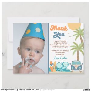 The Big One Surf's Up Birthday Thank You Cards