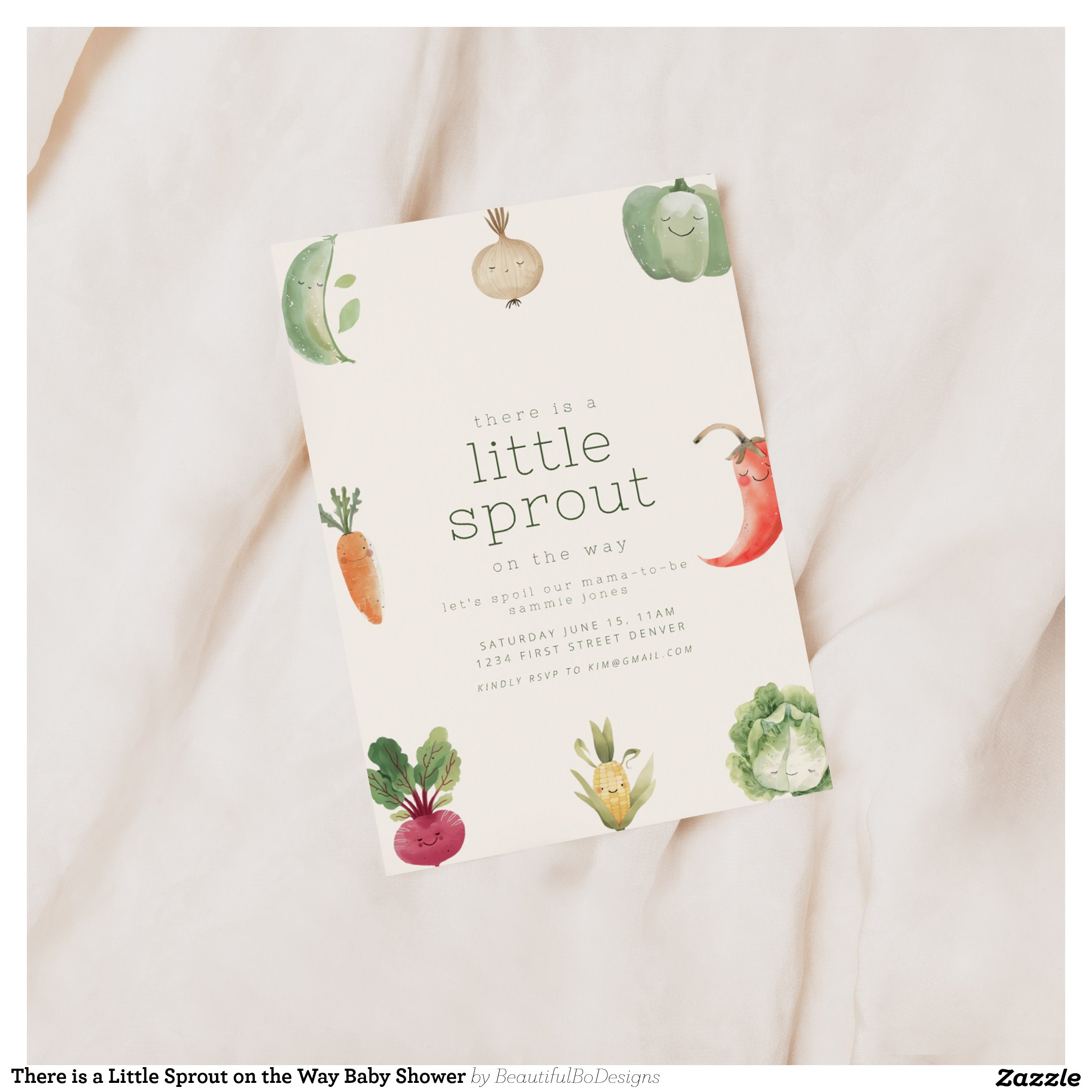 There is a Little Sprout on the Way Baby Shower Invitation