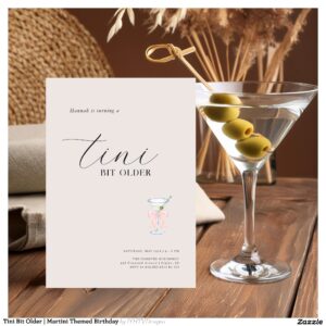 Tini Bit Older Martini Themed Birthday Invitation