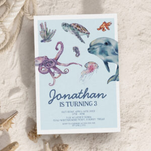 Under the Sea Modern Kids Birthday Party Invitation