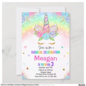 Unicorn birthday invitation Magical unicorn invite
