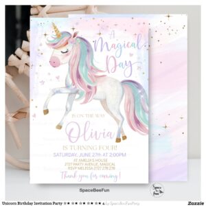 Unicorn Birthday Invitation Party ?? ?? ?? ?? ?? 4